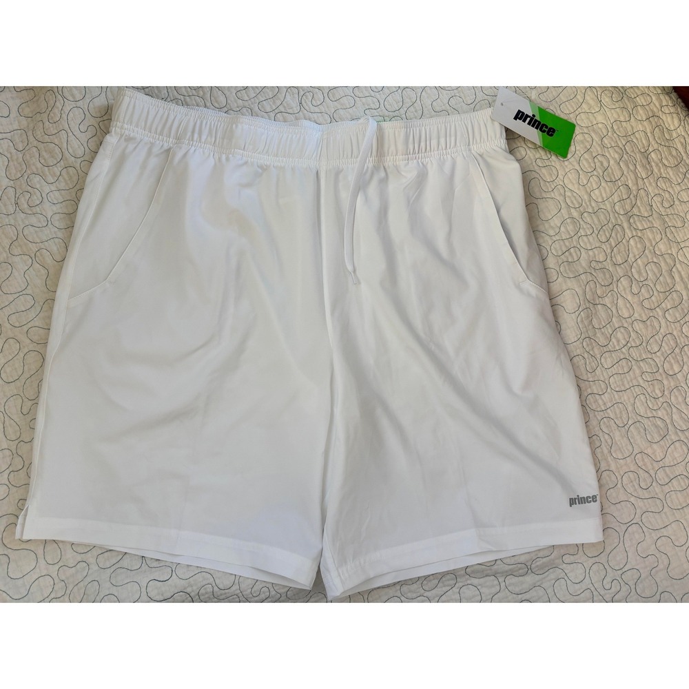 Prince Men's White Woven Performance Tennis Athletic‎ Shorts 9" Inseam Size XXL